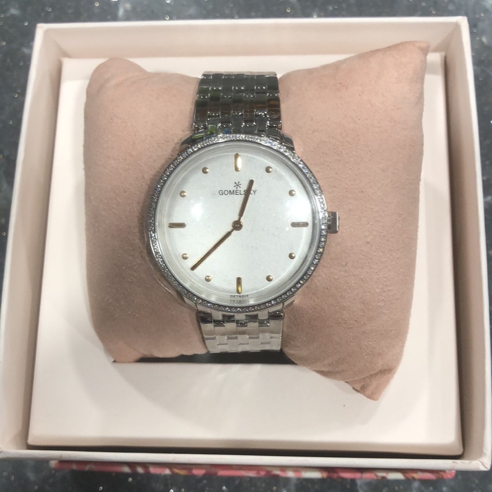 Gomelsky Audry Steel White Dial Quartz Ladies Watch